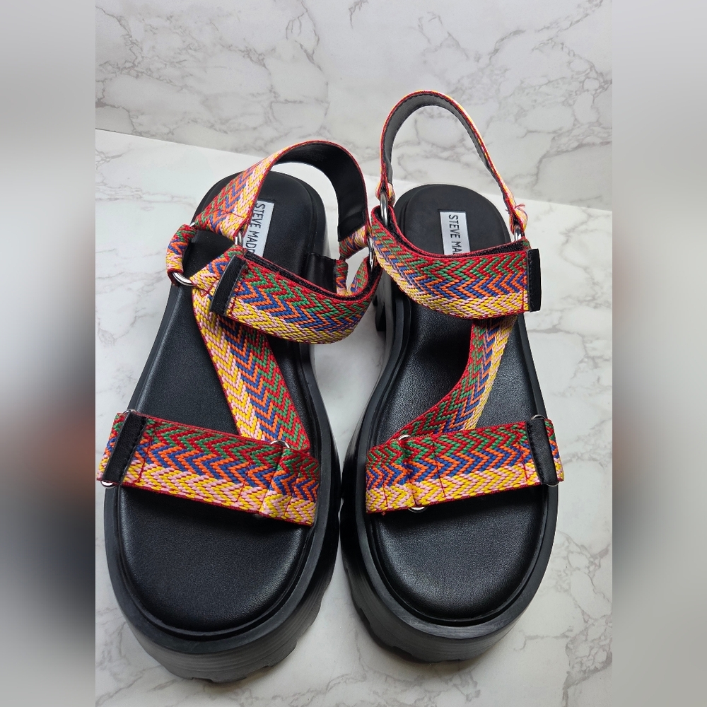 Steve Madden Women's Colorful Strappy Sandals - Picture 3 of 6